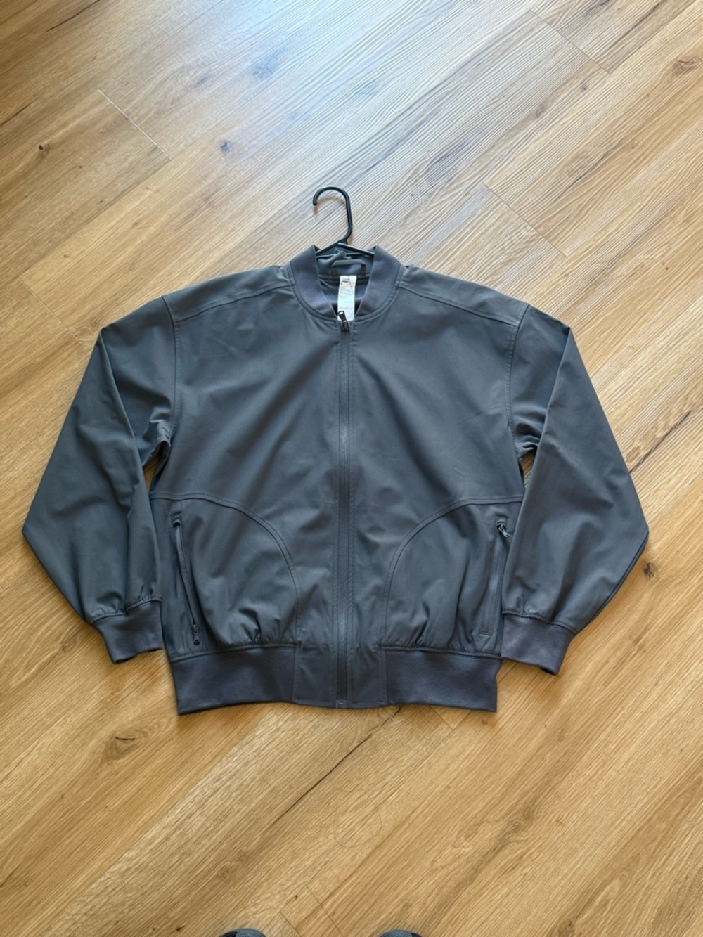 Fabletics Men's The Don Dark Gray Bomber Jacket- XS